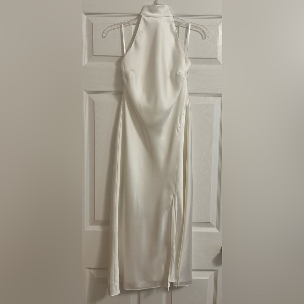 Anthropologie Elegant White Halter Dress